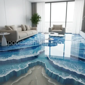 خدمات اجرای کفپوش اپوکسی سه‌ بعدی با طراحی مدرن در مشهد الهیه